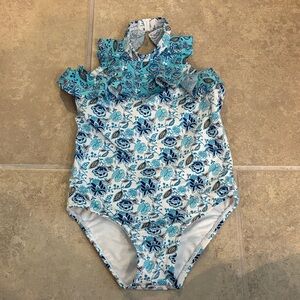 Janie and Jack Blue Floral Kids One Piece